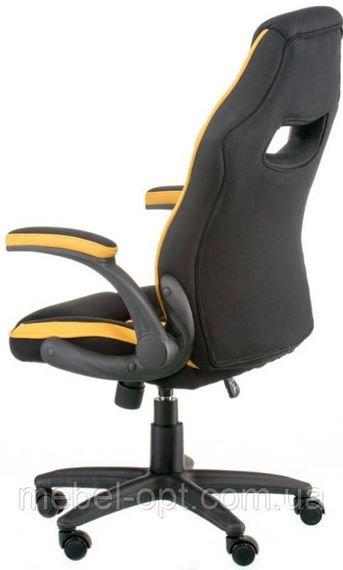 Офісне крісло - геймерське крісло Prime black - yellow екокожа | Зображення 3