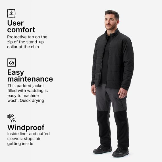 Куртка чоловіча Trek 50 для гірського трекінгу 0°C чорна - 2XL | Зображення 2