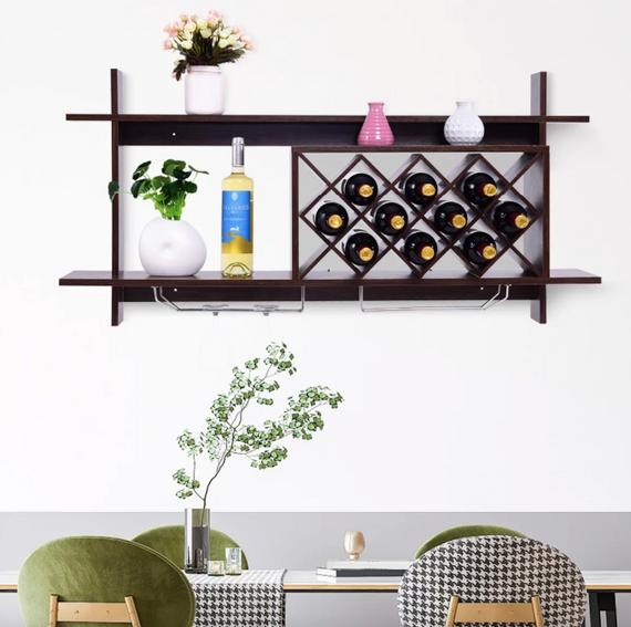Настінна винна стійка Costway Kasta у стилі Loft | Зображення 4