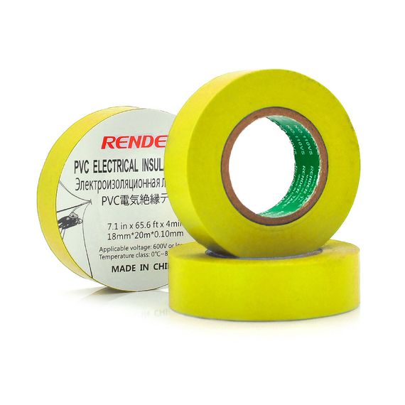 Изолента RENDER 0.10мм * 18мм * 20м, temp: -10 + 80 ° С, 2000V, растяж-180%