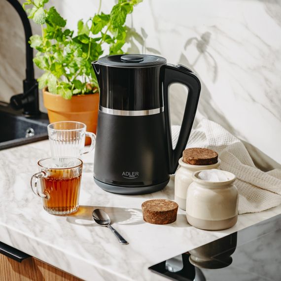 Электрочайник Adler AD 1355 черный, 1,7 л, 2200 Вт, с двойными стенками | Зображення 7