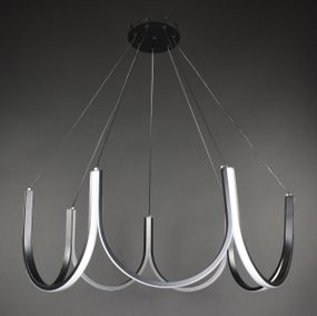 Люстра світлодіодна підвісна LED світильник для квартири на стелю лед 27775 Чорний 50-180х70х70 см.