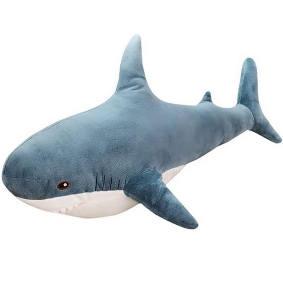 Іграшка плюшева акула середнього розміру, м'яка та затишна подушка-антистрес 80 см | Зображення 1