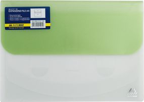 Папка-конверт TRAVEL BM.3707-99 BUROMAX, на липучці, А4, 4 відділення, матовий напівпроз.пластик (4823078953360) Зелений
