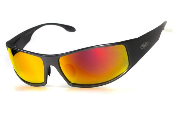 Окуляри захисні Global Vision BAD-ASS-1 GunMetal (G-Tech™ red) дзеркальні червоні в темній металевій оправі | Зображення 3