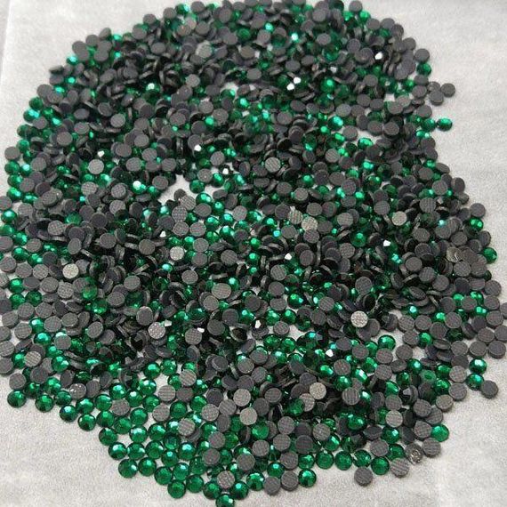 SS10 термоклеевые стразы дмс (dmc Китай) col Emerald | Зображення 1