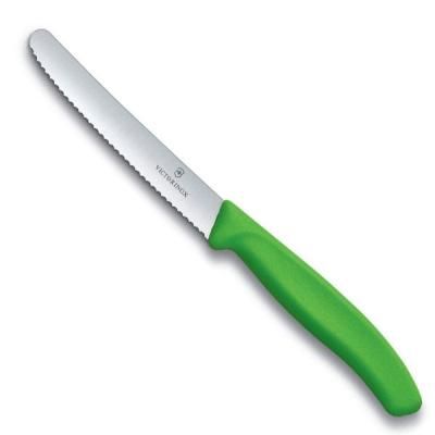 Набір ножів Victorinox SwissClassic 11см, 2шт. в блистере, волнистое лезвие,зеленые (6.7836.L114B) | Зображення 1