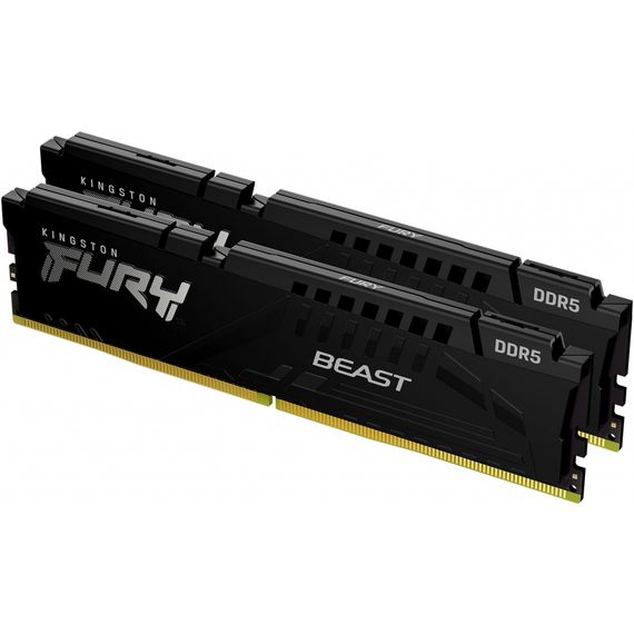 Модуль пам'яті для комп'ютера DDR5 32GB (2x16GB) 5200 MHz Beast Black Kingston Fury (ex.HyperX) (KF552C40BBK2-32) | Зображення 1