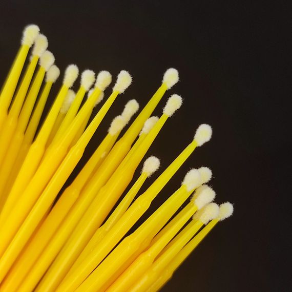 Жовті мікробраші (аплікатори) 100шт у пакетику