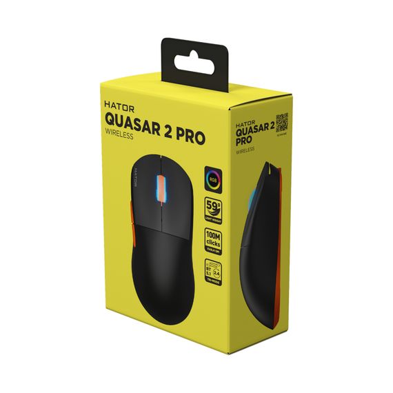 Мишка Hator Quasar 2 Pro Wireless/Bluetooth/USB Black/Orange (HTM560BO) | Зображення 4