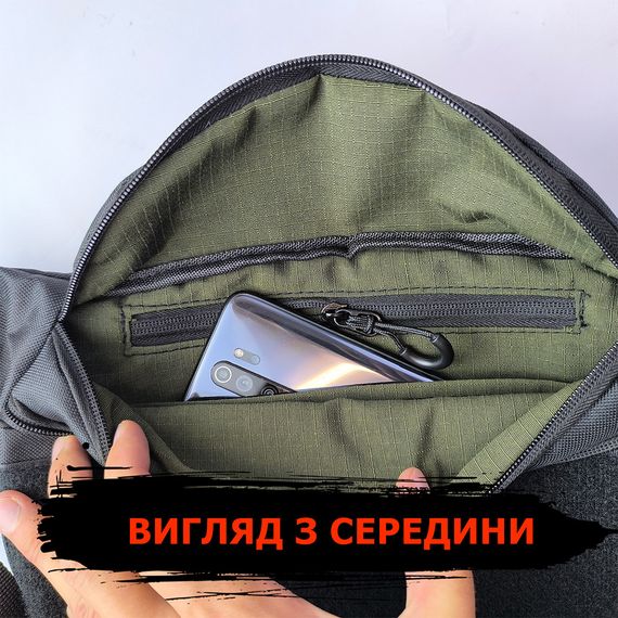 Чоловіча шкіряна бананка середнього розміру, Універсальна сумка бананка Функціональна сумка NZ-78 | Зображення 5