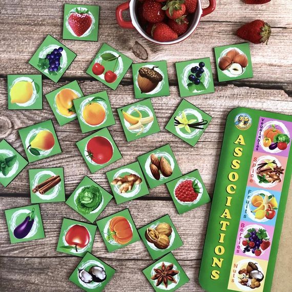 Деревянный пазл-вкладыш "Ассоциации - 5" Ubumblebees (ПСД134) PSD134, 25 плашек | Зображення 1