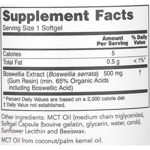 Экстракт босвеллии Protocol for Life Balance Boswellia Extract 500 mg 90 Softgels | Зображення 1
