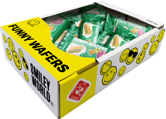 Вафлі з начинкою SmileyWorld FUNNY WAFERS з ароматом солодкої вати та кактусу 400г (214523) | Зображення 2