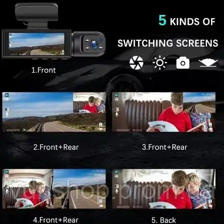 Автомобільний відеореєстратор M8 3,16-дюймовий Full HD 1080P екран з двома камерами | Зображення 7