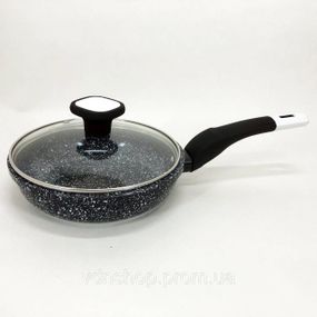 Качественная алюминиевая антипригарная сковорода UNIQUE UN-5112 18 см, Долговечные сковородки FZ-21