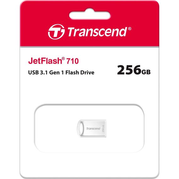 USB флеш накопичувач Transcend 256GB JetFlash 710 Silver USB 3.1 (TS256GJF710S) | Зображення 2