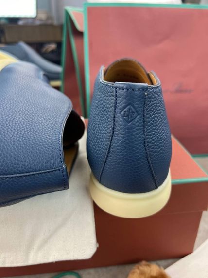 Лофери Loro Piana Open Walk синього кольору з натуральної шкіри ob405 | Зображення 6