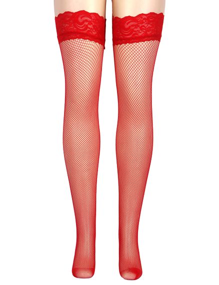 Чулки в сеточку Star Night красные sexstyle | Зображення 6