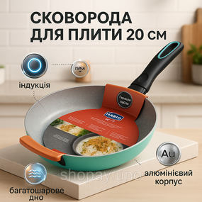 Якісна алюмінієва антипригарна сковорода Magio, Сковорода зручна для кухні, Сковороди без масла OJ-45