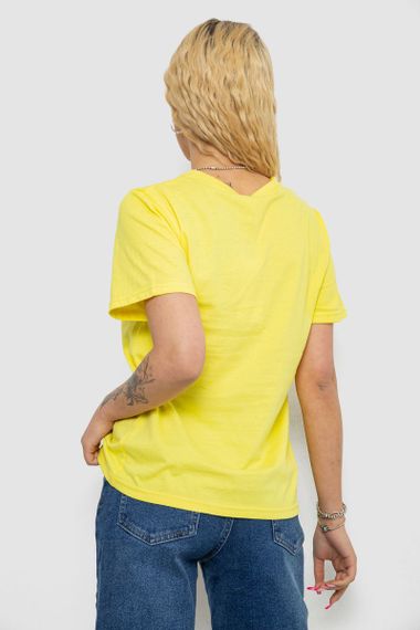 Футболка жіноча однотонна, колір жовтий, 238R111 | Зображення 3