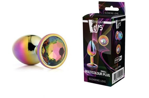 Dt21782 Райдужна анальна пробка GLEAMING LOVE MULTICOLOUR PLUG MEDIUM Sex Aura