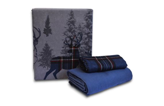 Комплект постельного белья First Choice Flanel 200×220 см Happiness Navy Blue | Зображення 4