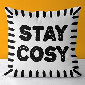 Подушка габардинова з принтом Stay cosy 30x30 (3P_CASA052)