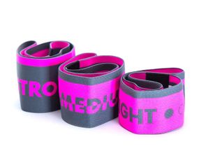 Набір тканевих гумок для фітнесу та спорту MadMax MFA-305 Hiploop 3 шт Grey/Pink (MFA-305-3set)