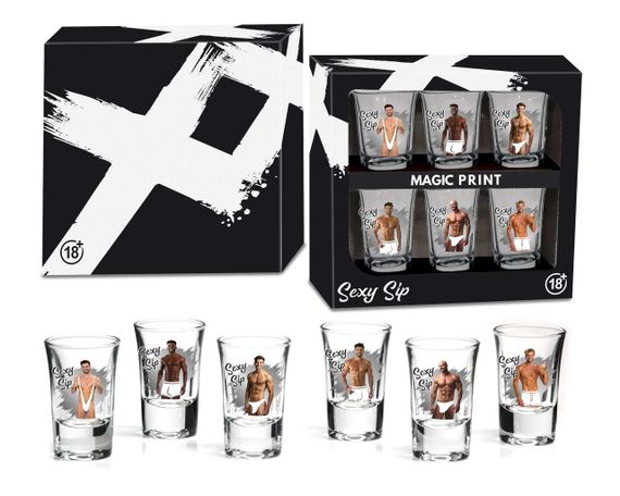 Набір чарок - Sexi Sip Magic Print Men, 6 шт. по 35 мл sexstyle
