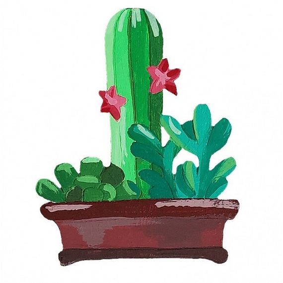 Набор детского творчества Роспись по дереву «Магниты-кактусы» РД-009 | Зображення 4