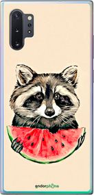 Чохол на Samsung Galaxy Note 10 Plus Єнотик з кавуном "4605u-1756-2448"