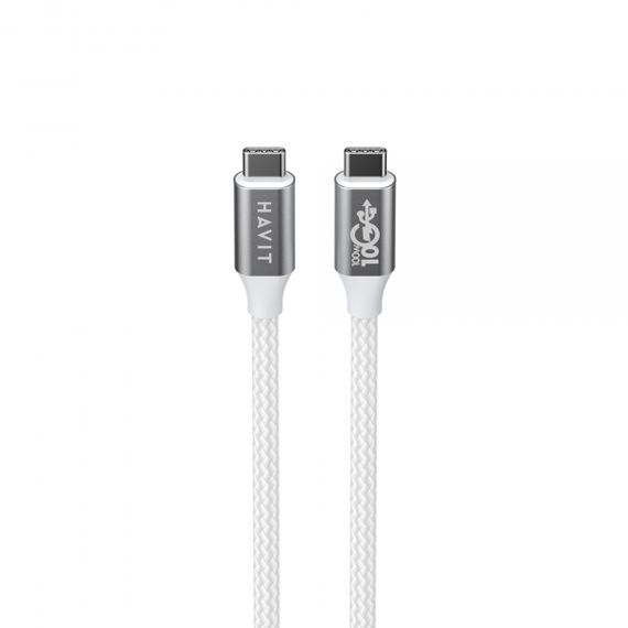 Кабель USB-C to USB-C HAVIT HV-CB6290 PD100W 5A 1м White | Зображення 1