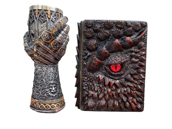 Подарунковий набір Келих 3D Рука з Левом і Блокнот 3D «Око Пламінного Дракона»