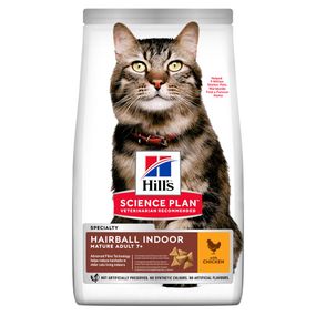 Hill's Science Plan Mature Adult 7+ Haiball Indoor Сухий корм для зменшення утворення грудочок шерсті у шлунково-кишковому тракті зрілих домашніх котів від 7 років, з куркою, 1,5 кг