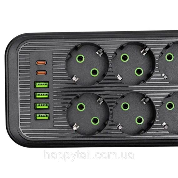 Мережевий фільтр-подовжувач 6 розеток 4 USB-A + 2USB Type-C 5м HP-5-54 | Зображення 3
