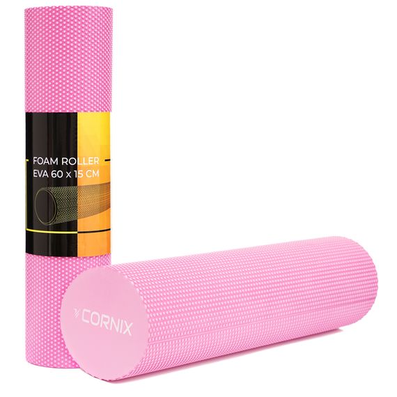 Масажний ролик Cornix EVA+ 60 x 15 см (валик, ролер) XR-0308 Pink