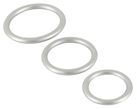 Набір ерекційних кілець - Metallic Silicone Cock Ring Set Sex Aura | Зображення 5