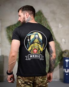 Тактична moisture-wicking футболка Medic black РП7346