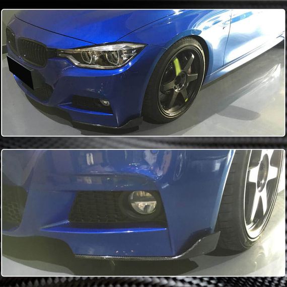 Накладки на передній бампер Flap (для F30 M-Sport, Карбон) для BMW 3 серія F-30/31/34 2012-2019 рр | Зображення 4