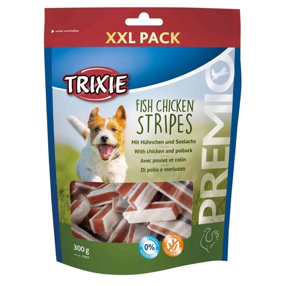 Ласощі для собак з куркою та рибою Trixie Premio Fish Chicken Stripes XXL, 300 гр