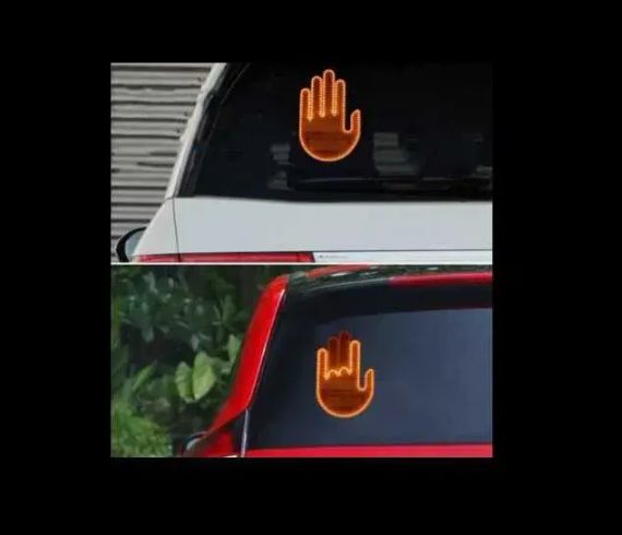 LED долоня на заднее стекло автомобиля Светодиодная рука от батареек | Зображення 2