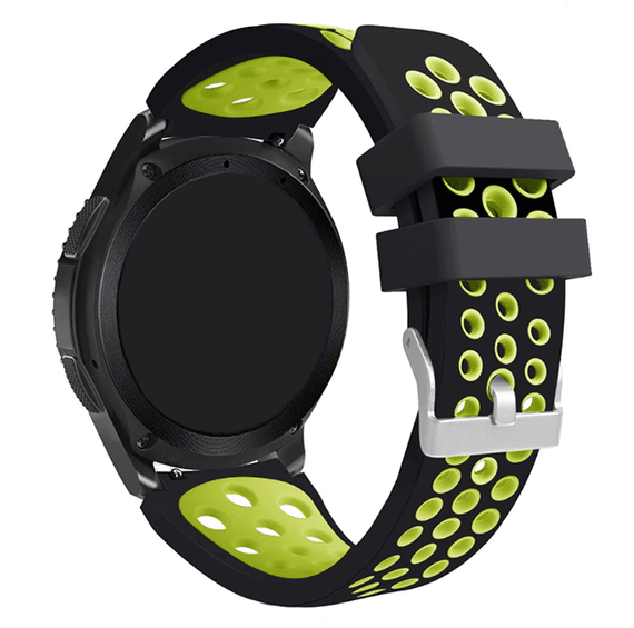 Спортивный ремешок с перфорацией для часов Samsung Galaxy Watch 46 mm SM-R800 - Black&Green | Зображення 1