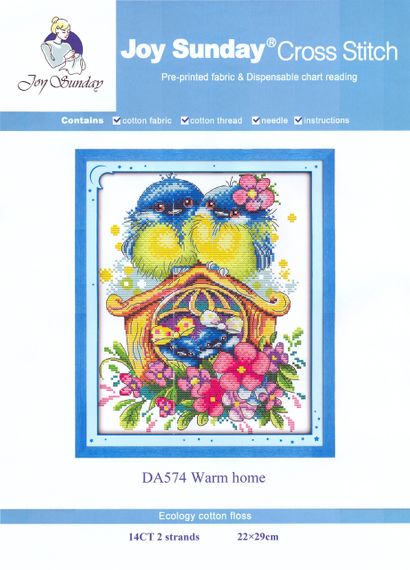 Набор для вышивания по нанесённой на канву схеме "Warm home". AIDA 14CT printed 22*29 см | Зображення 1