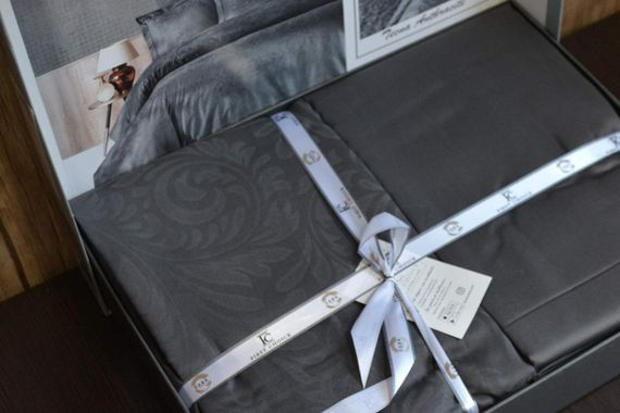 Постільна білизна First Choice Jacquard Satin DARK 200 х 220 см Tecna Anthracite | Зображення 2