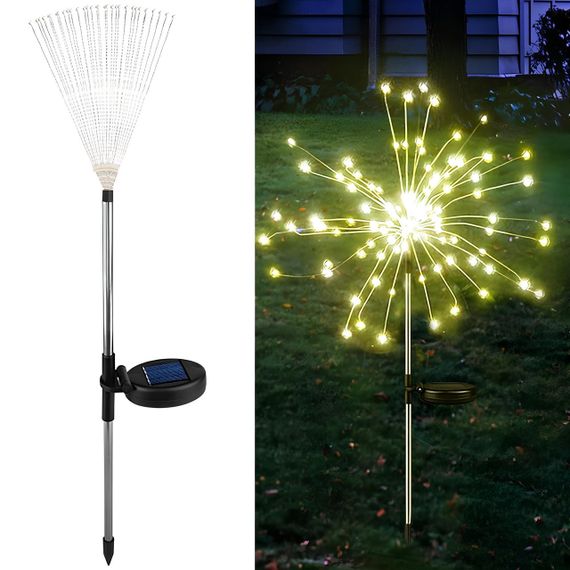 Садовый фонарь на солнечной батарее Одуванчик (1 шт) 90 LED, Теплый белый / Лед светильник для сада на ножке | Зображення 2