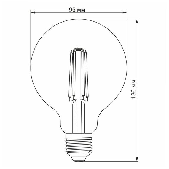 Світлодіодна лампа VIDEX Filament G95FAD 7W E27 2200K дімерна бронза | Зображення 3
