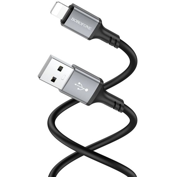 Дата кабель Borofone BX83 Famous USB to Lightning 2.4A (1m) Black | Зображення 2