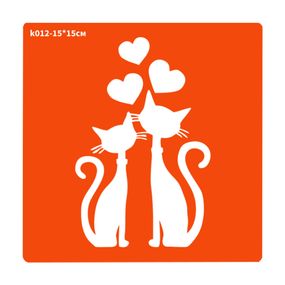Трафарет для біо-тату Котик k012-15*15см, розмір 15х15см