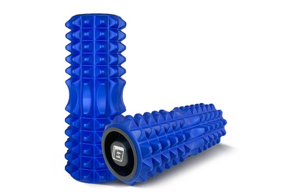 Масажний ролик EasyFit Grid Roller 33 см v.1.2 із заглушками із двох сторін Синій (EF-2022a-BL) | Зображення 1